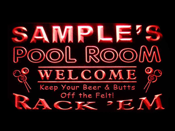 ADVPRO Name Personalized Custom Pool Room Rack 'em Bar Beer Neon Light Sign st4-py-tm - Red