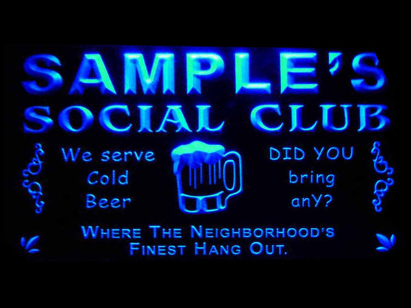 ADVPRO Name Personalized Custom Social Club Home Bar Beer Neon Light Sign st4-pz-tm - Blue