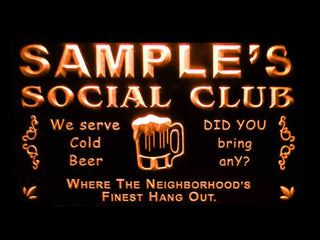 ADVPRO Name Personalized Custom Social Club Home Bar Beer Neon Light Sign st4-pz-tm - Orange