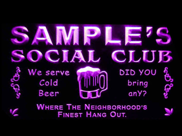 ADVPRO Name Personalized Custom Social Club Home Bar Beer Neon Light Sign st4-pz-tm - Purple