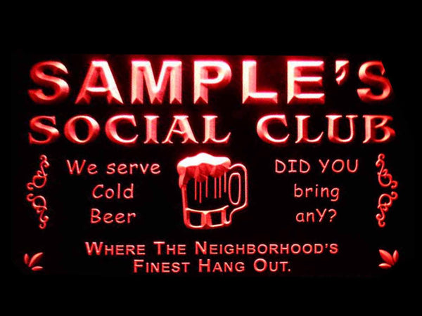 ADVPRO Name Personalized Custom Social Club Home Bar Beer Neon Light Sign st4-pz-tm - Red