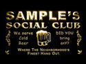 ADVPRO Name Personalized Custom Social Club Home Bar Beer Neon Light Sign st4-pz-tm - Yellow