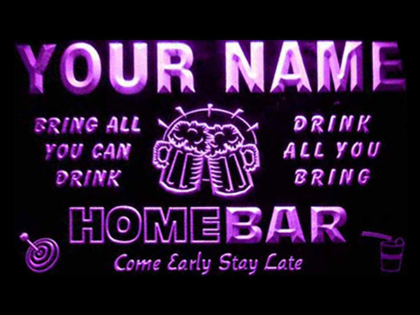 ADVPRO Name Personalized Custom Family Home Brew Mug Cheers Bar Beer Neon Sign st4-q-tm - Purple