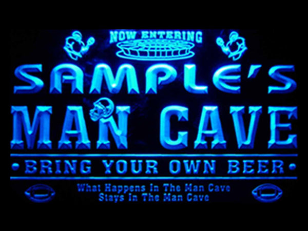 ADVPRO Name Personalized Custom Man Cave Football Bar Beer Neon Sign st4-qa-tm - Blue