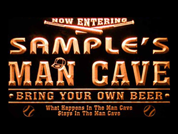 ADVPRO Name Personalized Custom Man Cave Baseball Bar Beer Neon Sign st4-qb-tm - Orange