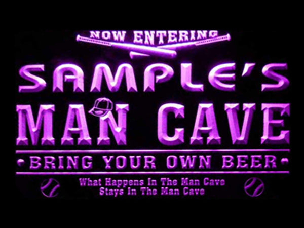 ADVPRO Name Personalized Custom Man Cave Baseball Bar Beer Neon Sign st4-qb-tm - Purple