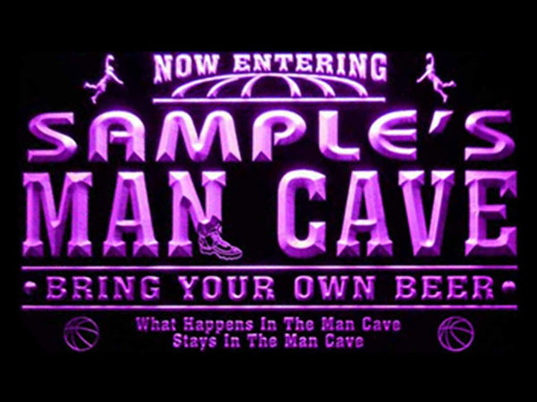 ADVPRO Name Personalized Custom Man Cave Basketball Bar Neon Sign st4-qc-tm - Purple