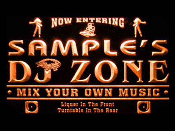 ADVPRO Name Personalized Custom DJ Zone Music Turntable Disco Bar Beer Neon Sign st4-qh-tm - Orange