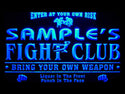 ADVPRO Name Personalized Custom Fight Club Bring Your Weapon Bar Beer Neon Sign st4-qj-tm - Blue
