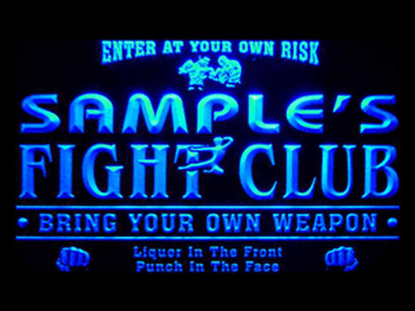 ADVPRO Name Personalized Custom Fight Club Bring Your Weapon Bar Beer Neon Sign st4-qj-tm - Blue