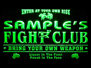 ADVPRO Name Personalized Custom Fight Club Bring Your Weapon Bar Beer Neon Sign st4-qj-tm - Green