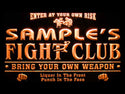 ADVPRO Name Personalized Custom Fight Club Bring Your Weapon Bar Beer Neon Sign st4-qj-tm - Orange