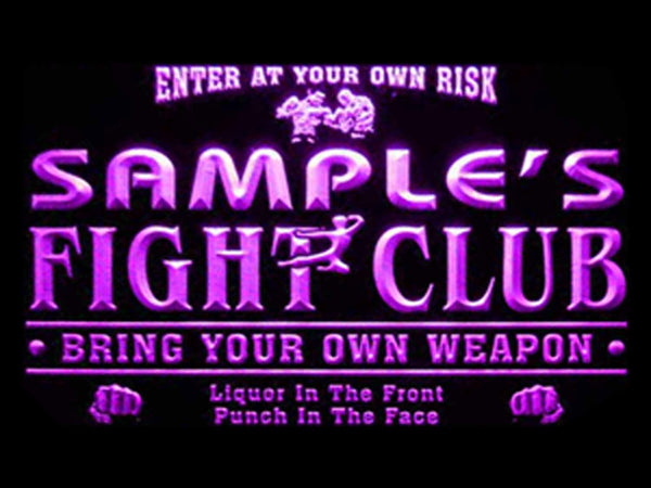ADVPRO Name Personalized Custom Fight Club Bring Your Weapon Bar Beer Neon Sign st4-qj-tm - Purple