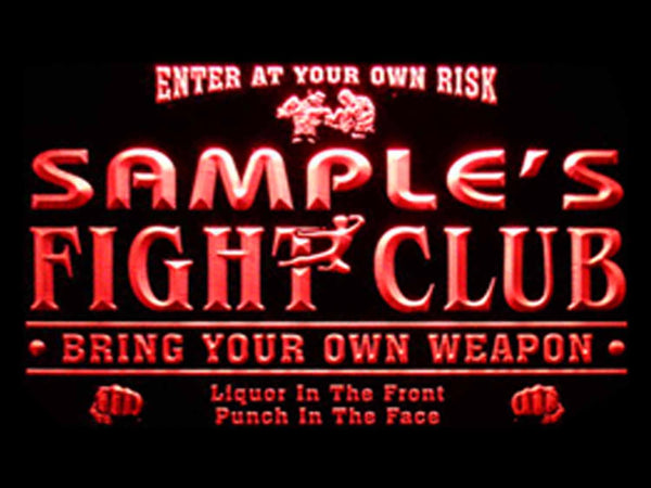 ADVPRO Name Personalized Custom Fight Club Bring Your Weapon Bar Beer Neon Sign st4-qj-tm - Red