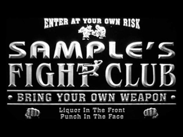 ADVPRO Name Personalized Custom Fight Club Bring Your Weapon Bar Beer Neon Sign st4-qj-tm - White