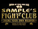 ADVPRO Name Personalized Custom Fight Club Bring Your Weapon Bar Beer Neon Sign st4-qj-tm - Yellow