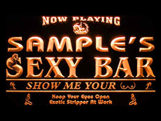 ADVPRO Name Personalized Custom Sexy Bar Now Playing Stripper Bar Beer Neon Sign st4-qk-tm - Orange