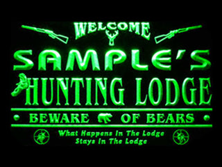 ADVPRO Name Personalized Custom Hunting Lodge Firearms Man Cave Bar Neon Sign st4-ql-tm - Green