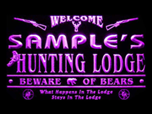 ADVPRO Name Personalized Custom Hunting Lodge Firearms Man Cave Bar Neon Sign st4-ql-tm - Purple