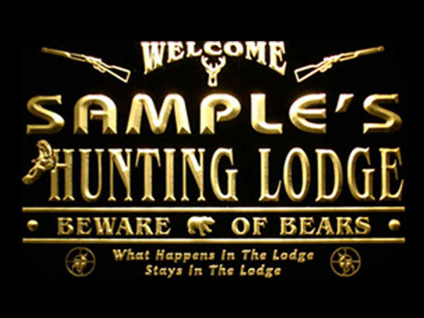 ADVPRO Name Personalized Custom Hunting Lodge Firearms Man Cave Bar Neon Sign st4-ql-tm - Yellow