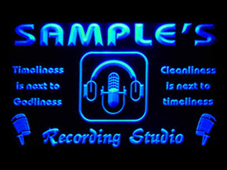 ADVPRO Name Personalized Custom Recording Studio Microphone Neon Light Sign st4-qm-tm - Blue