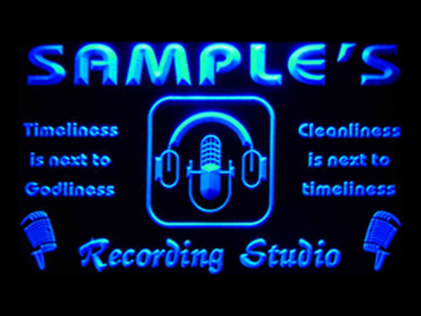 ADVPRO Name Personalized Custom Recording Studio Microphone Neon Light Sign st4-qm-tm - Blue