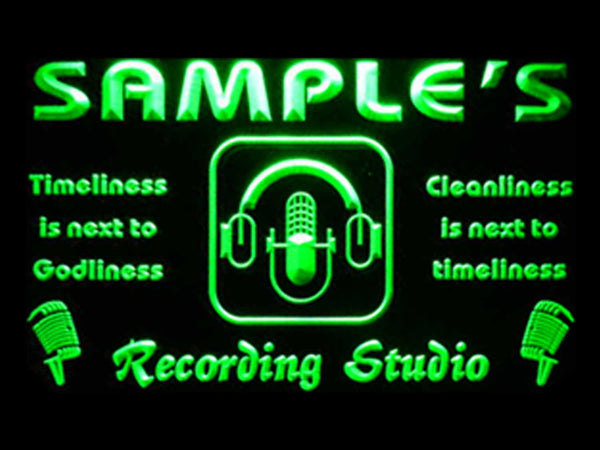 ADVPRO Name Personalized Custom Recording Studio Microphone Neon Light Sign st4-qm-tm - Green