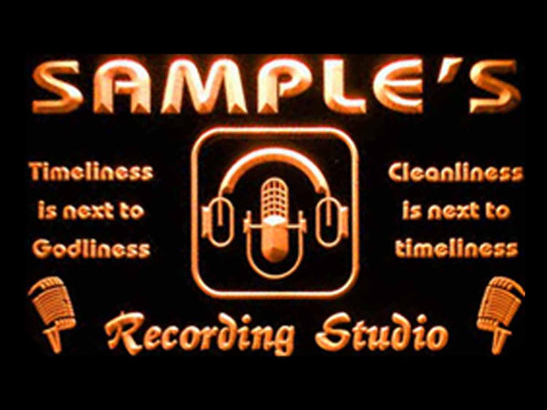 ADVPRO Name Personalized Custom Recording Studio Microphone Neon Light Sign st4-qm-tm - Orange