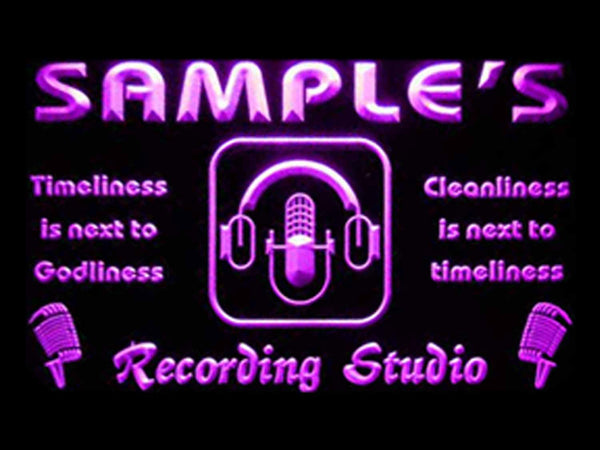 ADVPRO Name Personalized Custom Recording Studio Microphone Neon Light Sign st4-qm-tm - Purple