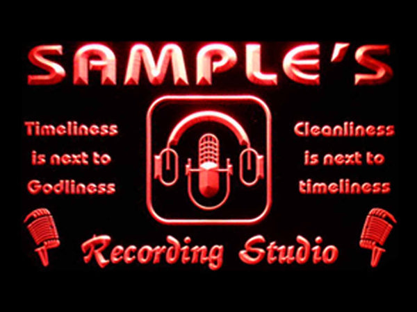 ADVPRO Name Personalized Custom Recording Studio Microphone Neon Light Sign st4-qm-tm - Red
