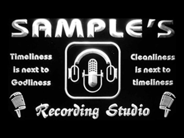 ADVPRO Name Personalized Custom Recording Studio Microphone Neon Light Sign st4-qm-tm - White