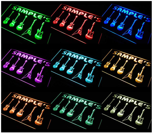 ADVPRO Name Personalized Custom Guitar Hero Weapon Band Music Room Bar Neon Sign st4-qp-tm - Multicolor