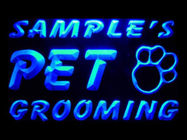 ADVPRO Name Personalized Custom Pet Grooming Paw Print Bar Beer Neon Light Sign st4-qq-tm - Blue