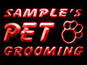 ADVPRO Name Personalized Custom Pet Grooming Paw Print Bar Beer Neon Light Sign st4-qq-tm - Red