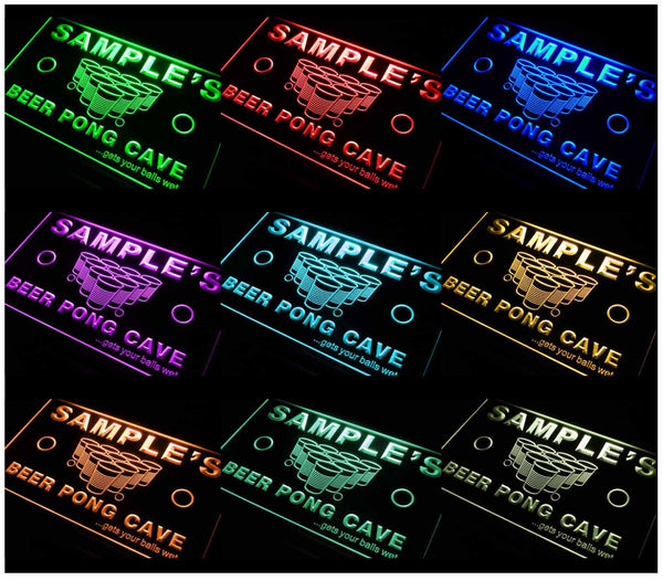 ADVPRO Name Personalized Custom Beer Pong Cave Bar Beer Neon Light Sign st4-qr-tm - Multicolor
