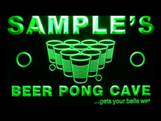 ADVPRO Name Personalized Custom Beer Pong Cave Bar Beer Neon Light Sign st4-qr-tm - Green