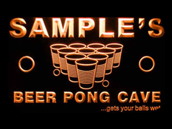 ADVPRO Name Personalized Custom Beer Pong Cave Bar Beer Neon Light Sign st4-qr-tm - Orange