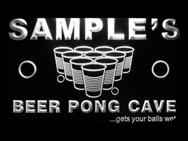 ADVPRO Name Personalized Custom Beer Pong Cave Bar Beer Neon Light Sign st4-qr-tm - White