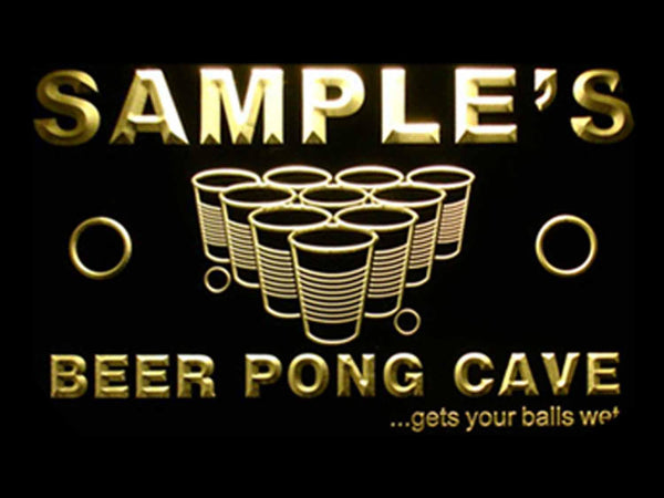 ADVPRO Name Personalized Custom Beer Pong Cave Bar Beer Neon Light Sign st4-qr-tm - Yellow