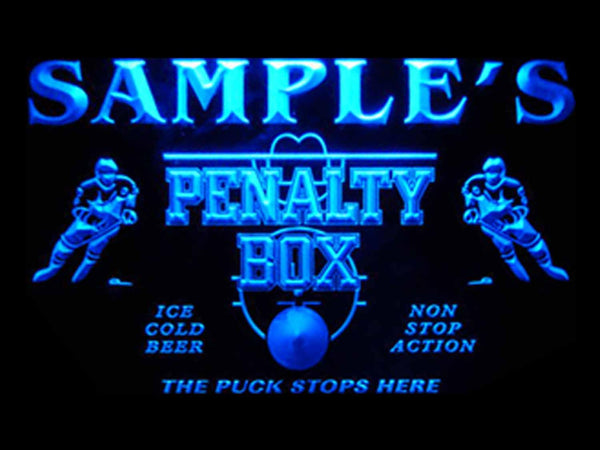 ADVPRO Name Personalized Custom Hockey Penatly Box Bar Beer Neon Sign st4-qt-tm - Blue
