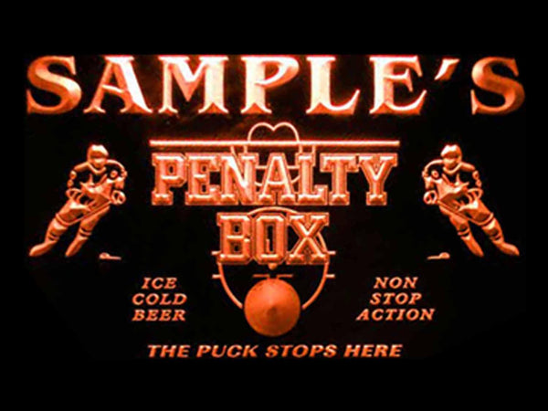 ADVPRO Name Personalized Custom Hockey Penatly Box Bar Beer Neon Sign st4-qt-tm - Orange