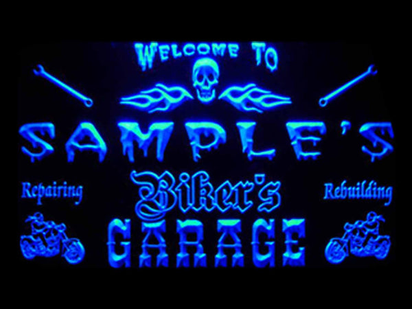ADVPRO Name Personalized Custom Biker's Garage Motorcycle Repair Bar Neon Sign st4-qu-tm - Blue