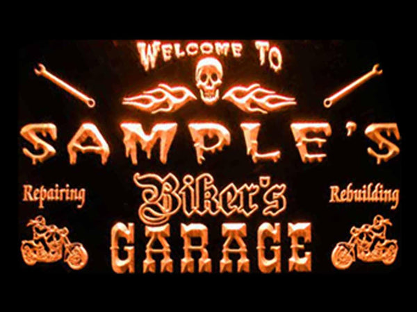 ADVPRO Name Personalized Custom Biker's Garage Motorcycle Repair Bar Neon Sign st4-qu-tm - Orange