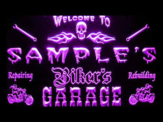 ADVPRO Name Personalized Custom Biker's Garage Motorcycle Repair Bar Neon Sign st4-qu-tm - Purple