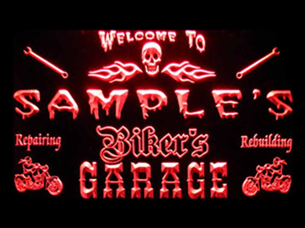 ADVPRO Name Personalized Custom Biker's Garage Motorcycle Repair Bar Neon Sign st4-qu-tm - Red