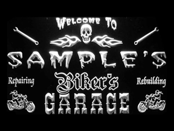 ADVPRO Name Personalized Custom Biker's Garage Motorcycle Repair Bar Neon Sign st4-qu-tm - White