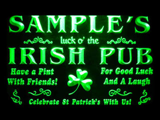 ADVPRO Name Personalized Custom Luck o' The Irish Pub St Patrick's Neon Light Sign st4-qv-tm - Green