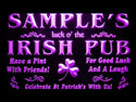 ADVPRO Name Personalized Custom Luck o' The Irish Pub St Patrick's Neon Light Sign st4-qv-tm - Purple