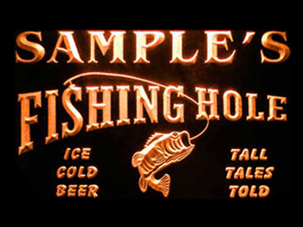 ADVPRO Name Personalized Custom Fly Fishing Hole Den Bar Beer Gift Neon Sign st4-qx-tm - Orange