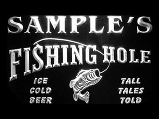 ADVPRO Name Personalized Custom Fly Fishing Hole Den Bar Beer Gift Neon Sign st4-qx-tm - White